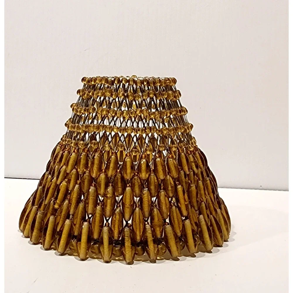 Pottery Barn Amber beaded Candle‎ Lamp Shade